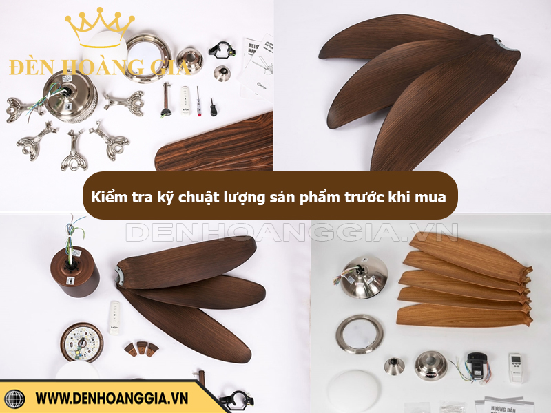 Kiểm tra kỹ chuất lượng quạt trần đèn cánh gỗ khi mua