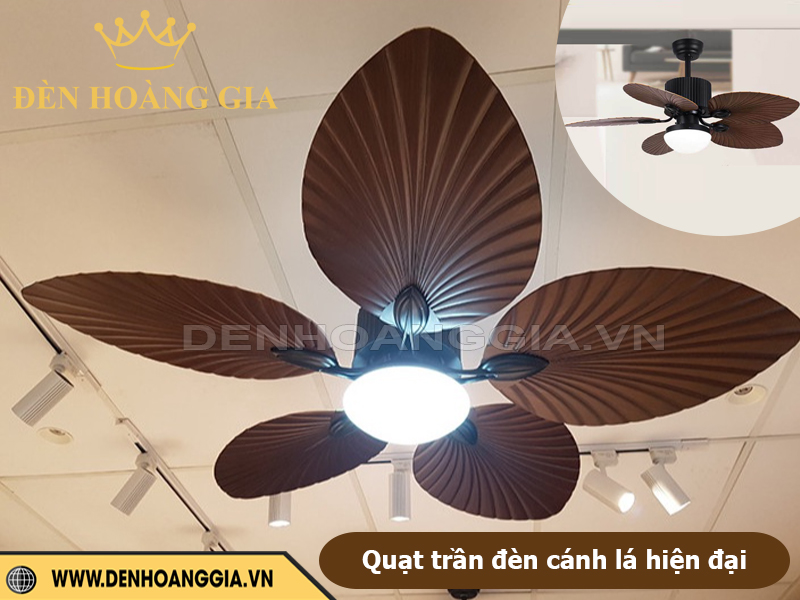 Quạt trần đèn cánh lá hiện đại