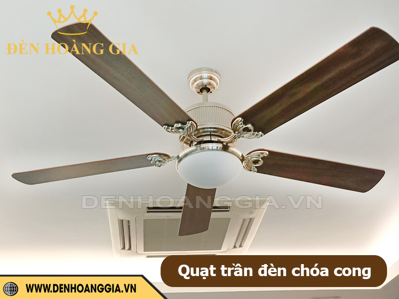 Quạt trần đèn led chóa cong