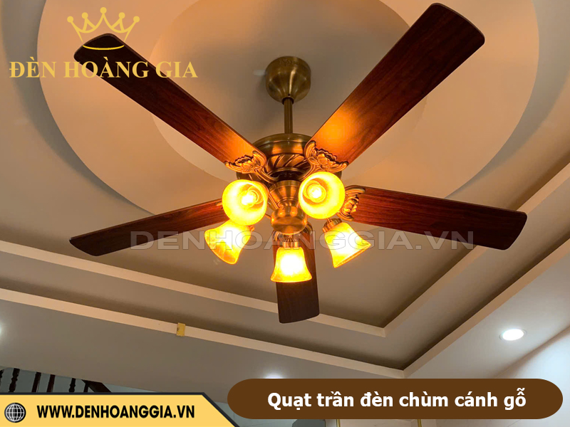 Quạt trần đèn chùm sang trọng, đẳng cấp