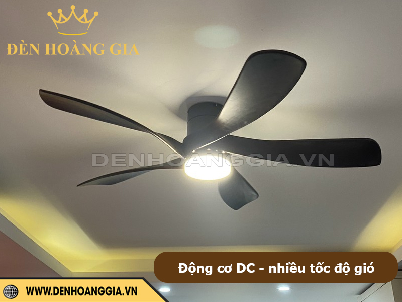 Quạt trần đèn động cơ DC nhiều tốc độ gió