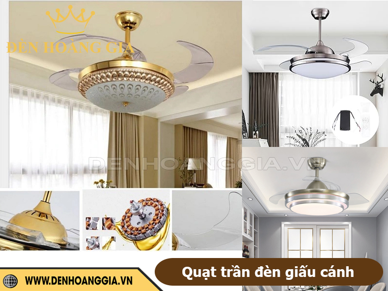 Quạt trần đèn giấu cánh lắp cho chung cư