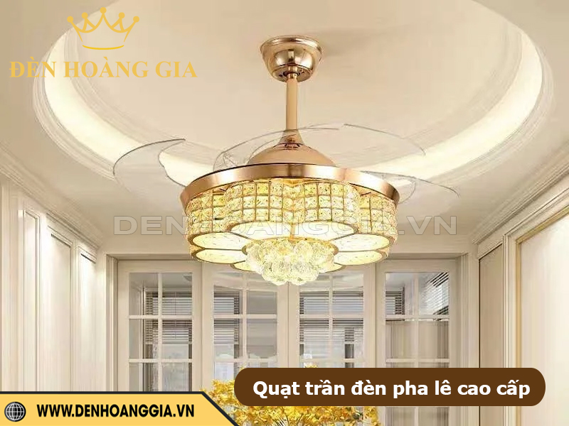 Quạt trần đèn pha lê