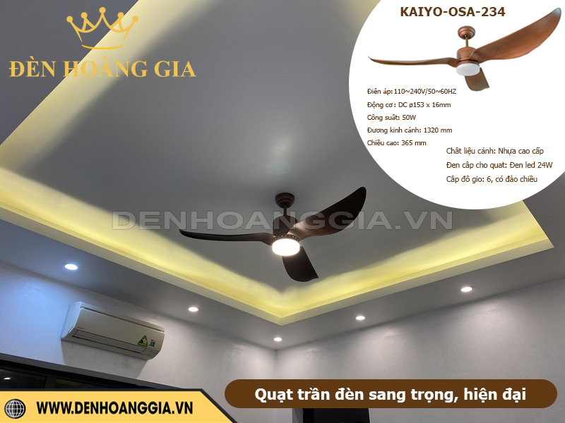 Quạt trần đèn sang trọng hiện đại
