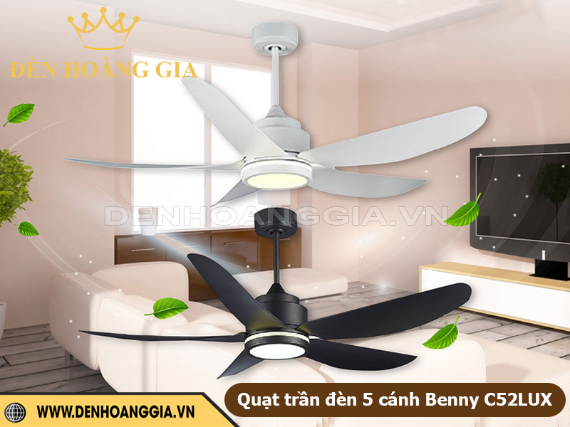 Quạt trần đèn 5 cánh Benny C52LUX