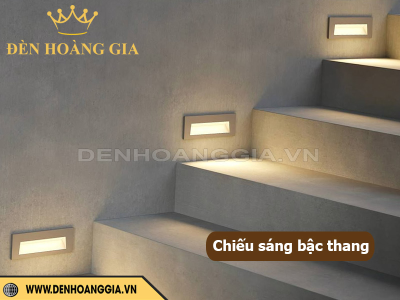 Chiếu sáng cầu thang ngoài trời bằng đèn led âm bậc
