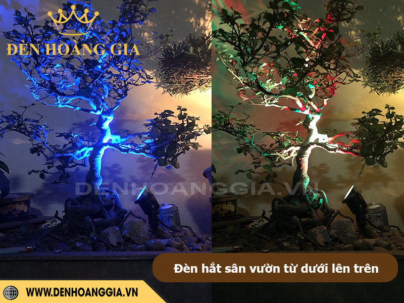Đèn hắt sân vườn từ dưới lên trên