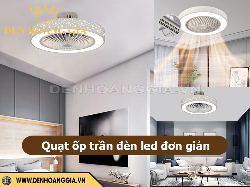Quạt ốp trần đèn led đơn giản