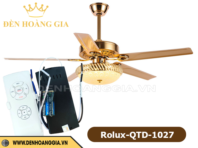 Quạt trần đèn AC Rolux-QTD-1027