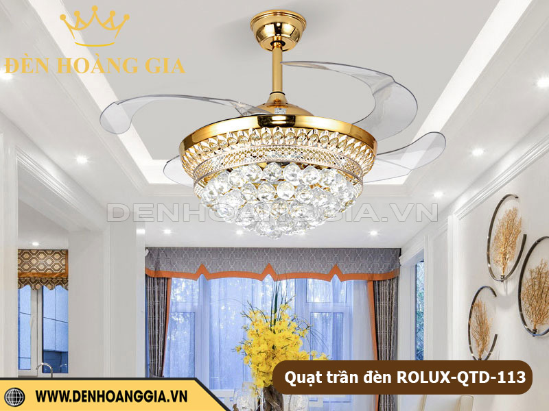 Quạt trần đèn ROLUX-QTD-113