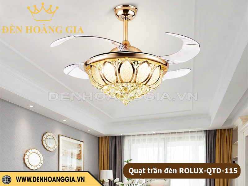 Quạt trần đèn ROLUX-QTD-115