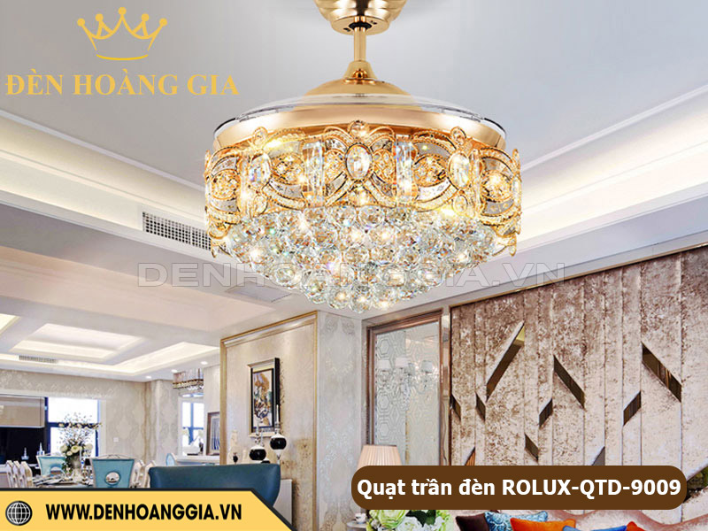 Quạt trần đèn ROLUX-QTD-9009