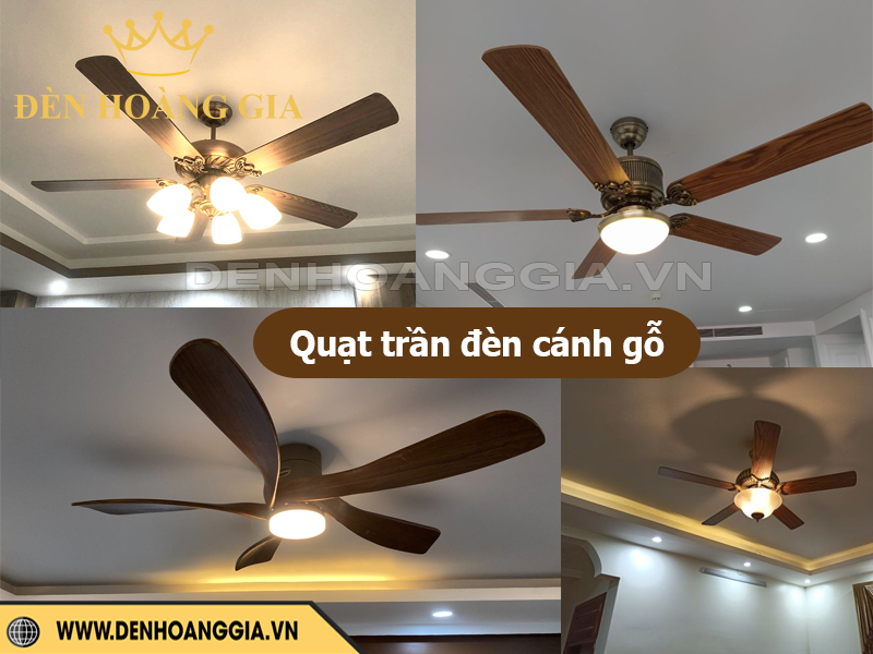 Quạt trần đèn cánh gỗ