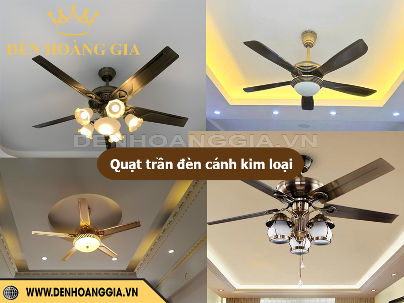 Quạt trần đèn cánh kim loại