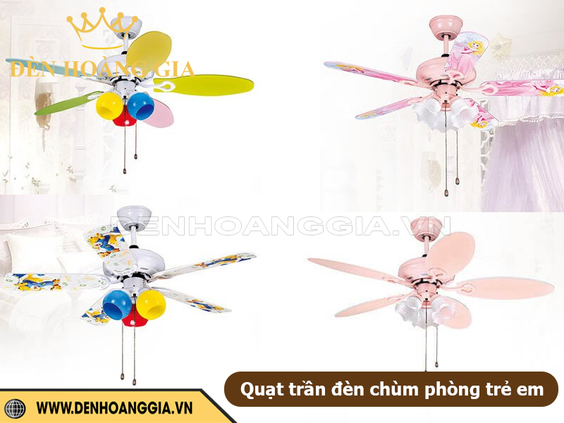 Quạt trần đèn chùm phòng trẻ em