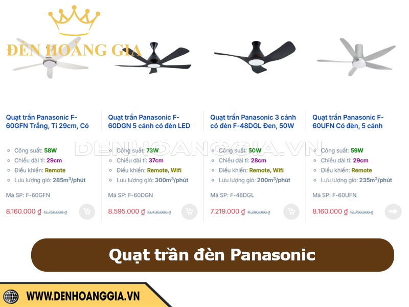Quạt trần đèn Panasonic