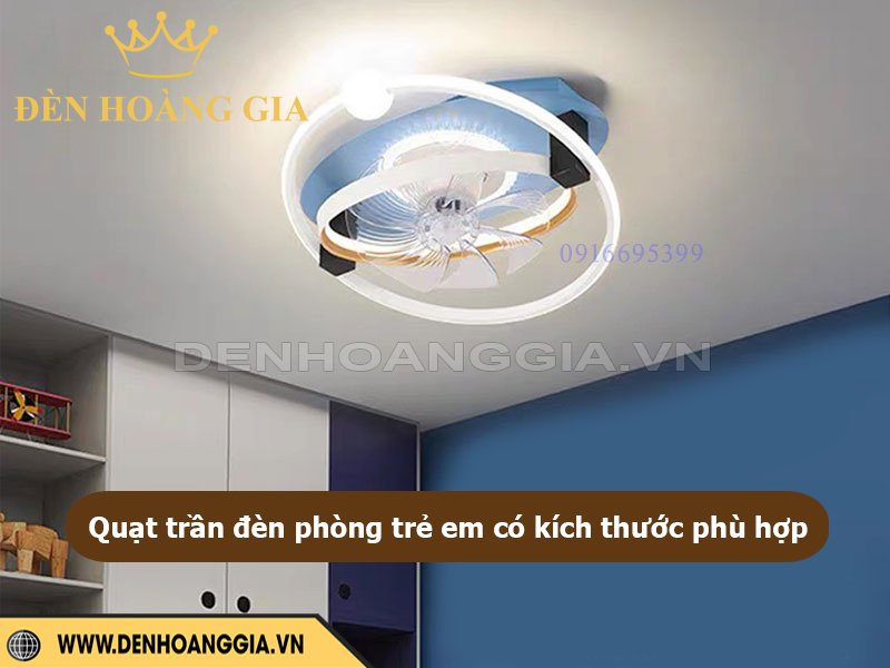 Chọn quạt trần đèn phòng trẻ em có kích thước phù hợp