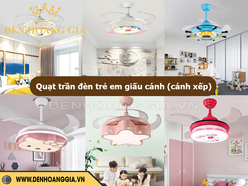 Quạt trần đèn trẻ em dạng giấu cánh