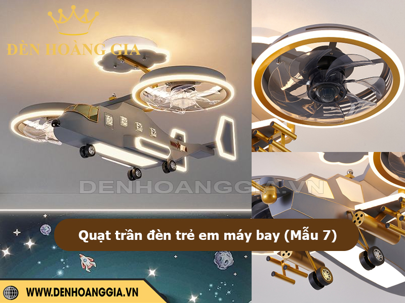 Quạt trần đèn hình máy bay mẫu 7