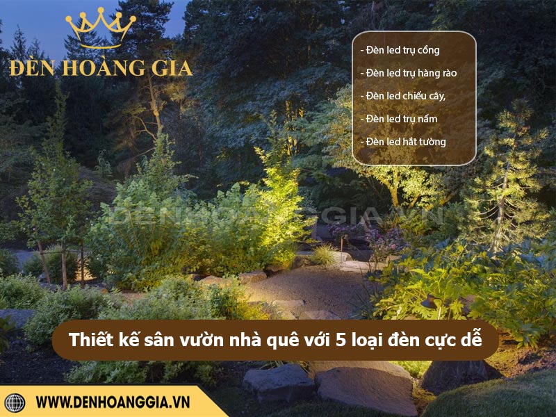 Thiết kế sân vườn nhà quê với 5 loại đèn cực dễ