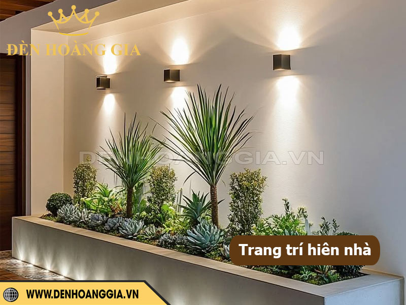 Ý tưởng trang trí Khu vực hiên nhà với đèn hắt tường