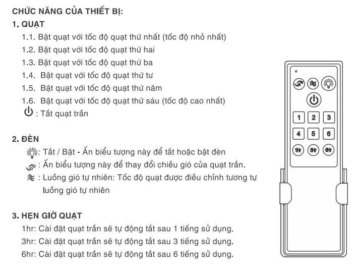 Tính năng của quạt trần đèn chùm Kaiyo TOKY-5025