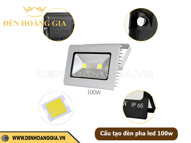 Cấu tạo đèn pha LED 100W