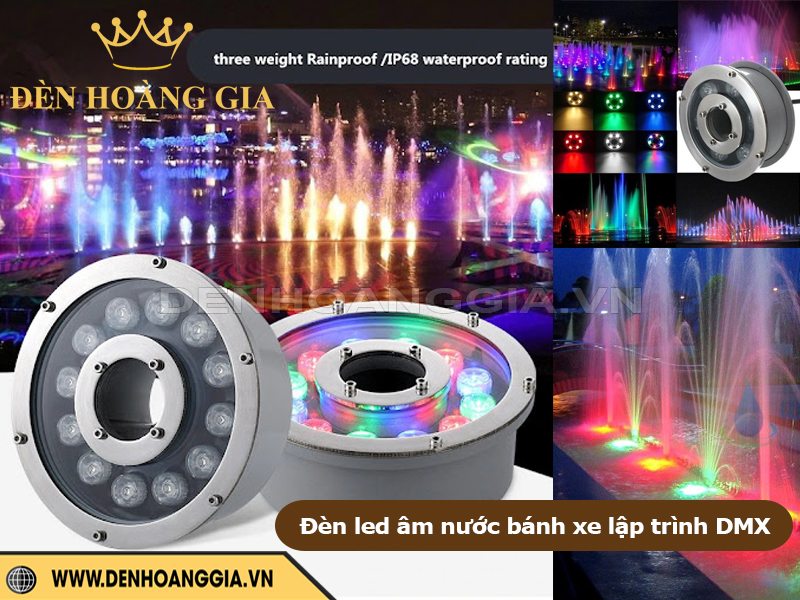 Đèn led âm nước bánh xe lập trình DMX