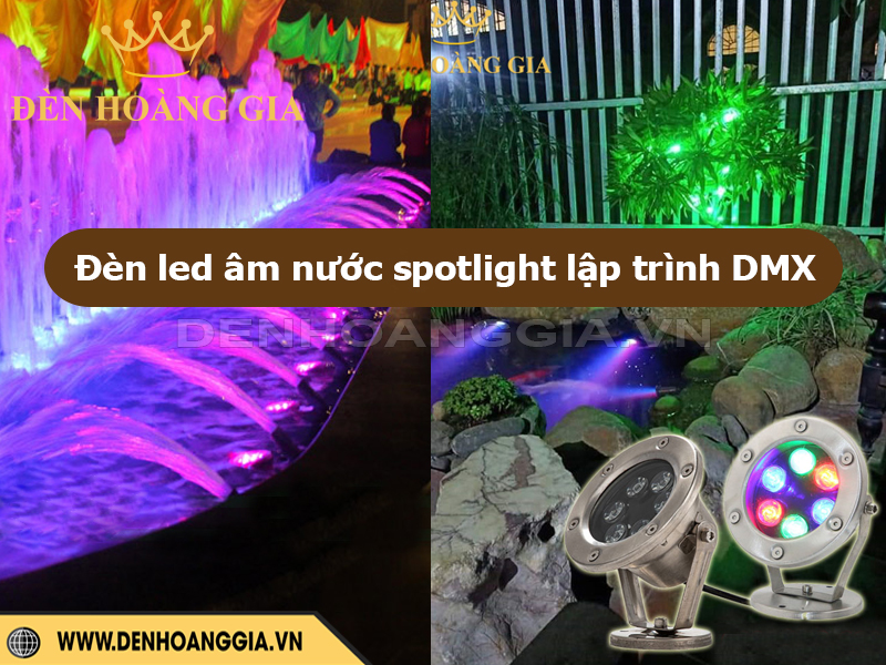 Đèn led âm nước spotlight lập trình DMX