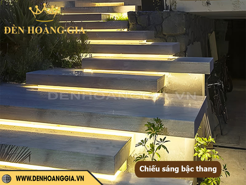 Đèn led dây âm nước chiếu sáng cầu thang