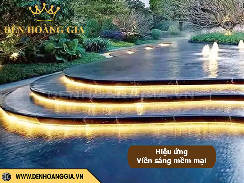Đèn led dây âm nước tạo hiệu ứng viền sáng mềm mại