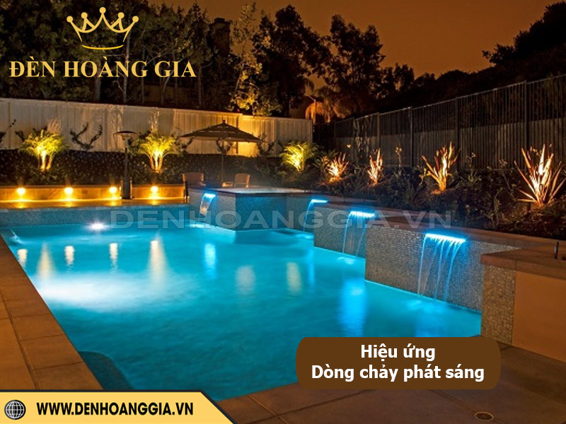 Đèn led dây âm nước tạo hiệu ứng dòng chảy phát sáng