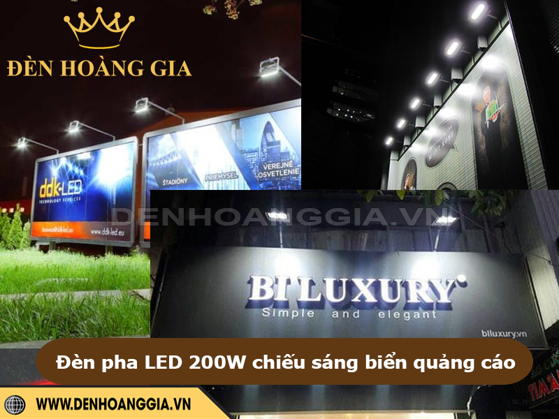 Đèn pha led 200W được bố trí hiệu quả