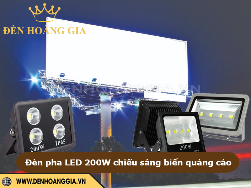 Đèn pha led 200W chiếu sáng biển quảng cáo