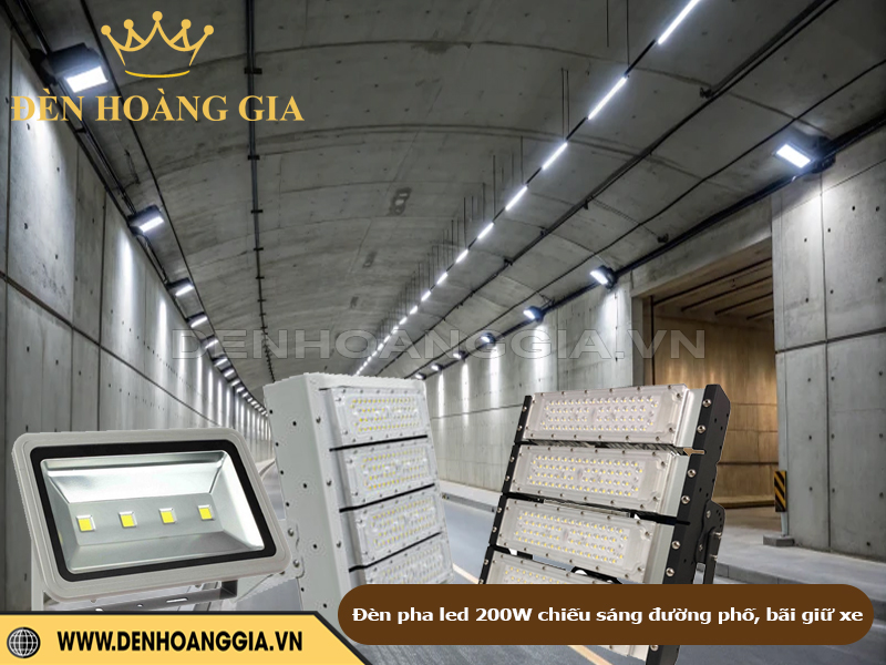 Đèn pha led 200W chiếu sáng đường phố, bãi giữ xe, khu đô thị