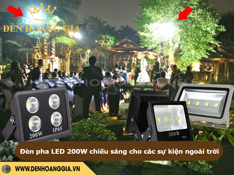 Đèn pha LED 200W chiếu sáng cho các sự kiện ngoài trời