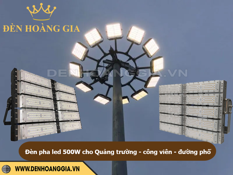 Đèn pha led 500W chiếu sáng Quảng trường – công viên – đường phố