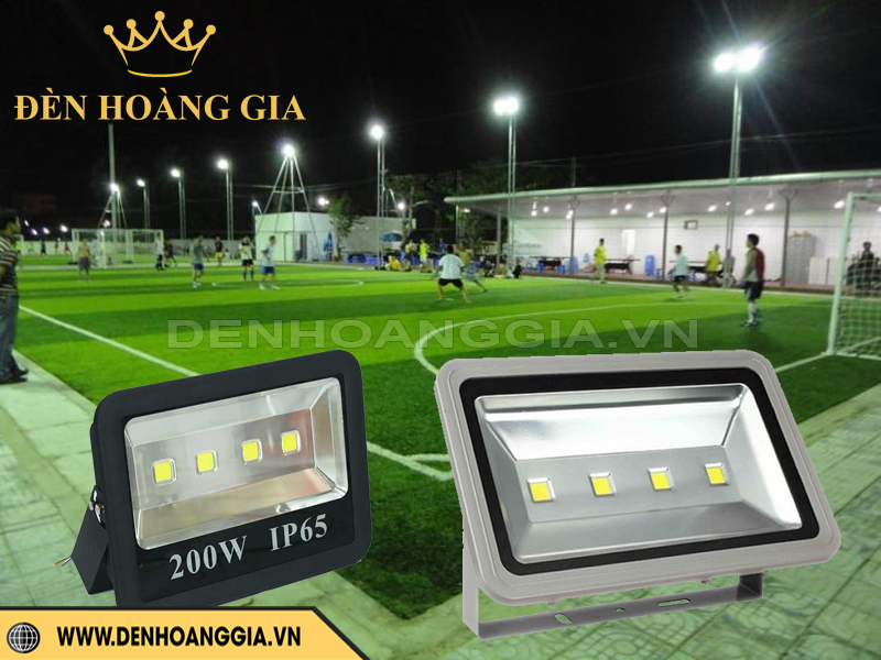 Đèn pha led chóa rộng 200W lắp cho sân bóng mini