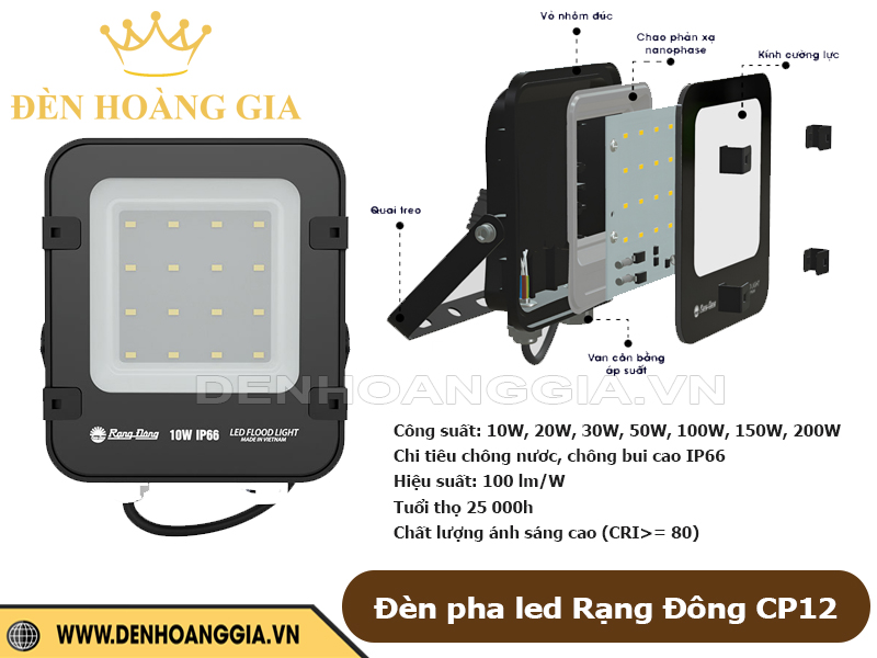 Đèn pha led Rạng Đông CP12