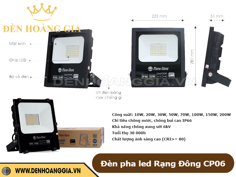 Đèn pha led Rạng Đông CP06