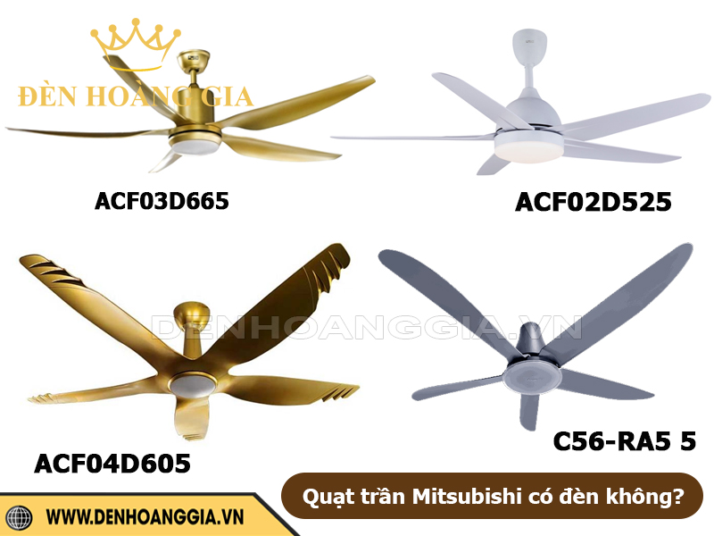 Quạt trần Mitsubishi có đèn không?