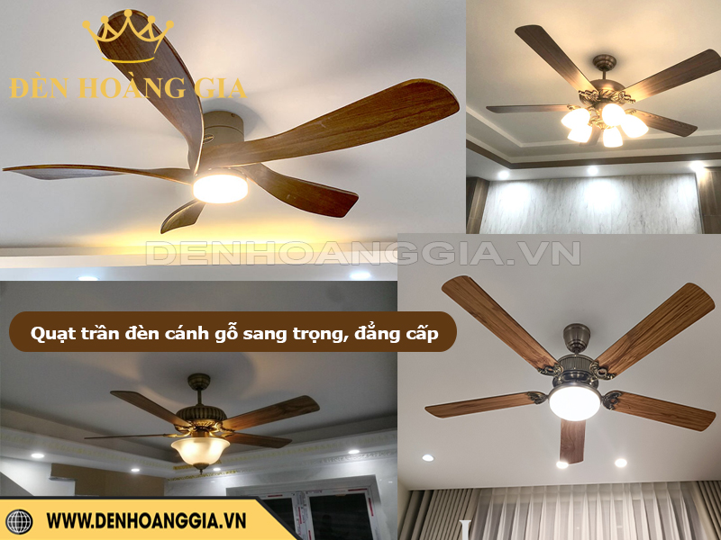 Quạt trần cánh gỗ có đèn được yêu thích nhất