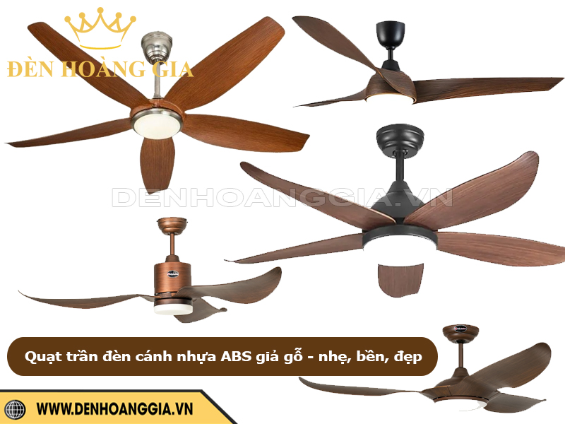 Quạt trần đèn cánh nhựa ABS giả gỗ