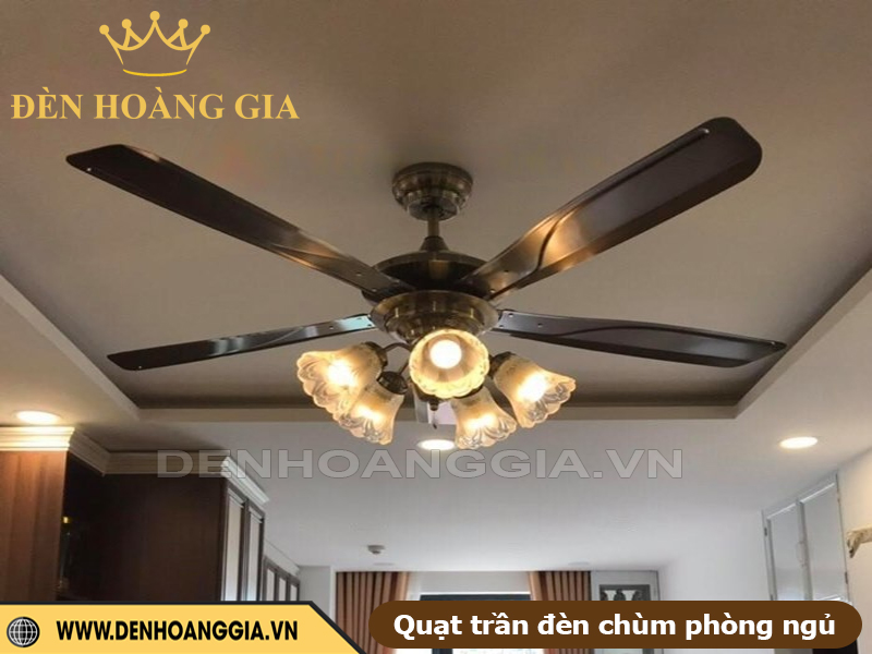 Quạt trần đèn chùm cho phòng ngủ