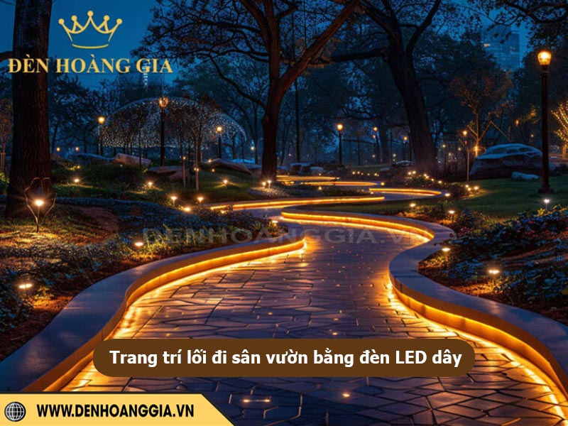 Ứng dụng đèn led dây trang trí lối đi sân vườn