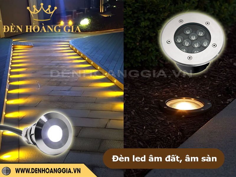 Đèn âm đất sân vườn