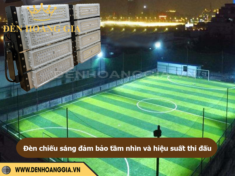 Lắp đèn chiếu sáng đảm bảo tầm nhìn và hiệu suất thi đấu