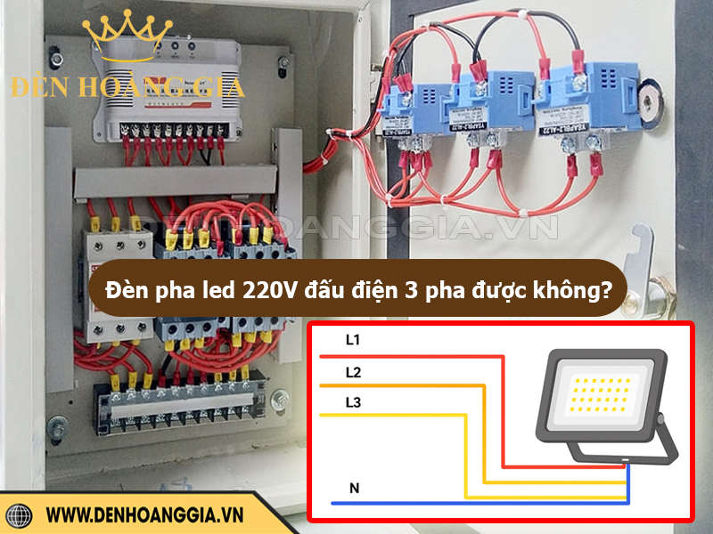 Đèn pha led 220V có dùng được điện 3 pha không?