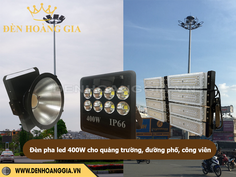 Đèn pha led 400W chiếu sáng quảng trường, công viên, đường phố
