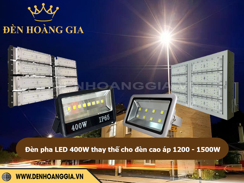 Đèn pha led 400w thay thế đèn cao áp 1200W - 1500W